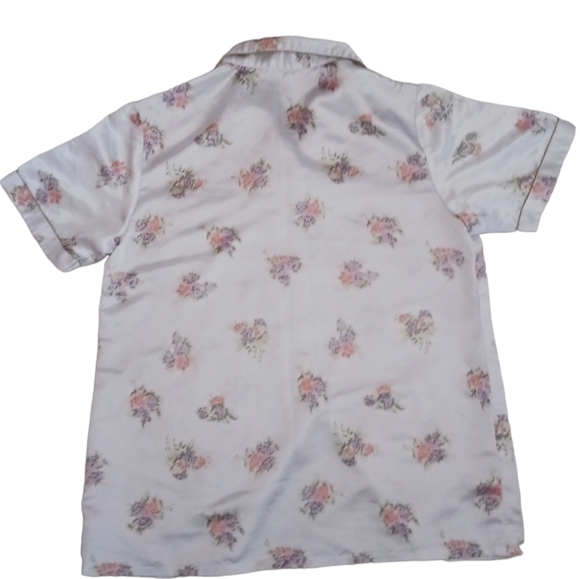 Vintage Hand Crafted Silk Button Down PJ Top - Picture 3 of 9